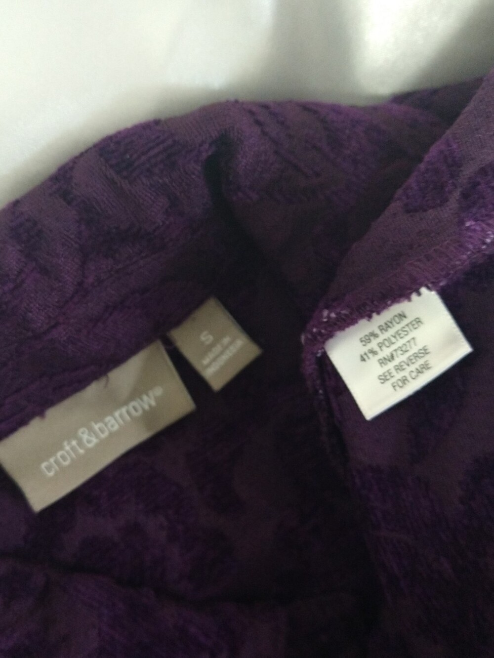 Purple Floral Textured Finish Button-Front Jacket - Picture 7 of 9